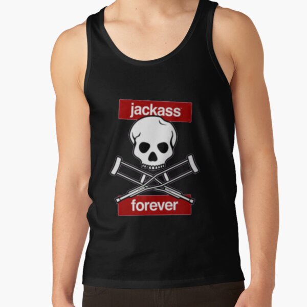 Jackass Forever - Jackass Red Skull And Crutches Warning Logo Tank Top RB1309 product Offical jackass Merch