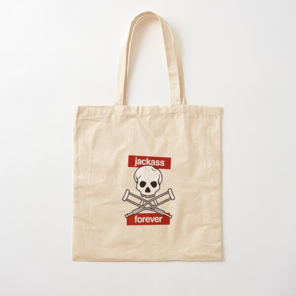 Jackass Forever - Jackass Red Skull And Crutches Warning Logo Cotton Tote Bag RB1309 product Offical jackass Merch