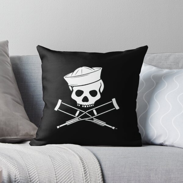 Jackass Sailor Skull & Crossbones Logo Throw Pillow RB1309 product Offical jackass Merch
