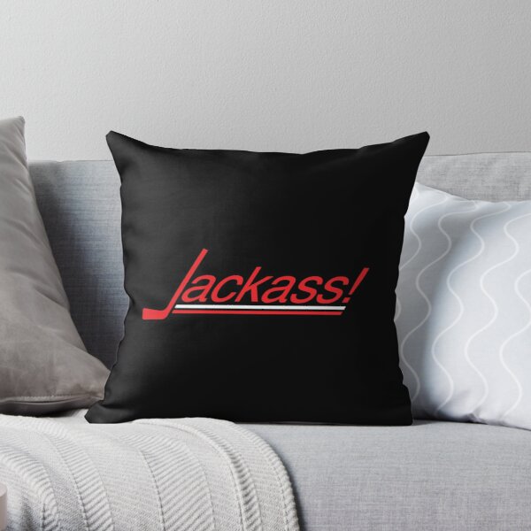 Happy Gilmore | Jackass! With Hockey Stick Throw Pillow RB1309 product Offical jackass Merch