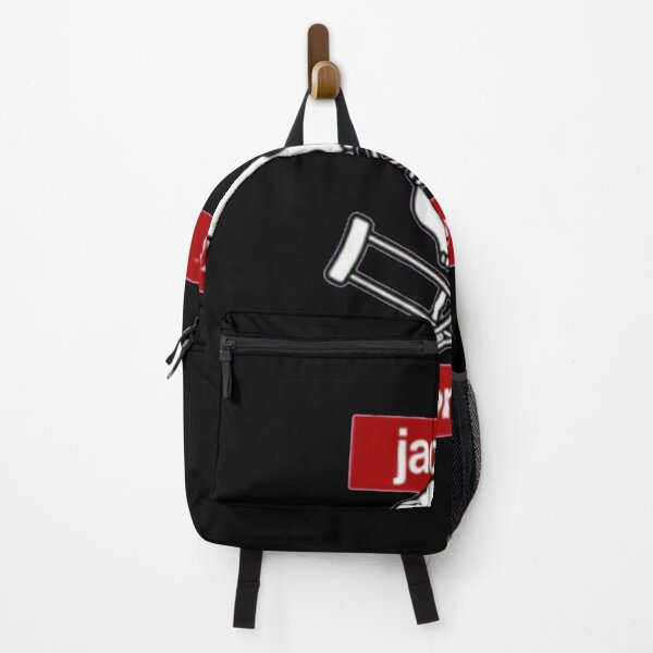 Jackass Forever - Jackass Red Skull And Crutches Warning Logo Backpack RB1309 product Offical jackass Merch