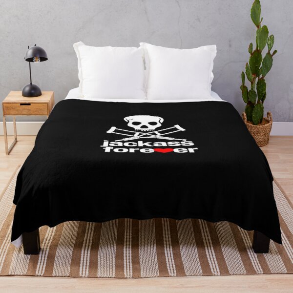 Jackass Forever Skull And Crutches Throw Blanket RB1309 product Offical jackass Merch